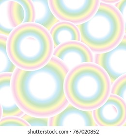 A rainbow, a soap bubble. A seamless pattern. A gentle children's cloth. Vector illustration.