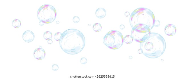 Rainbow soap bubbles transparent PNG overlay