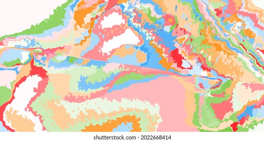 Rainbow Soft Original Red Color Design. Pink Ornamental Green Modern Orange Light Map Illustration. Blue Nature Fashion Grunge Yellow Background. Textile Art Multicolor Detailed Pastel Plane View.
