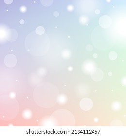 Rainbow soft pastel light sky snow bokeh background