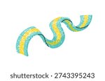 Rainbow sour strip icon. Jelly candy is sprinkled with powdered sugar. Fruit marmalade. Chewing gelatin sweet, soft bonbon. Gummy confectionery. Flat isolated vector illustration on white background