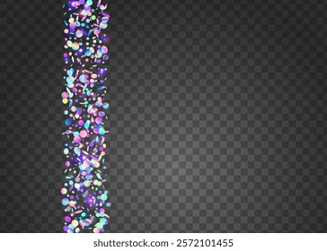 Rainbow Sparkle. Glare Isolated Backdrop. Pink 3d Confetti. Falling Poster. Light Concept. Neon Paper. Modern Ribbon. Hologram Glitter. Purple Rainbow Sparkle