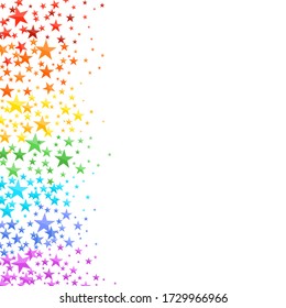 Estrella de arcoiris sobre fondo blanco.