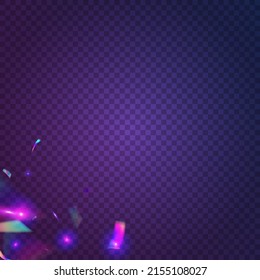 Rainbow Sparkles. Glitter Foil. Light Tinsel. Festive Art. Violet Metal Background. Laser Vaporwave Sunlight. Party Flare. Cristal Glitter. Purple Rainbow Sparkles