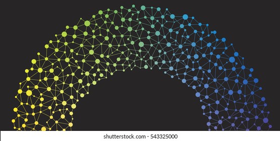 Rainbow Spectrum Colored Graphic Background On Black Showing Unity Togetherness Networking Politics Energy In A Circle Working Together Concept