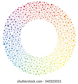 Rainbow Spectrum Colored Graphic Background Showing Unity Togetherness Networking Politics Energy in a Circle Working Together Concept