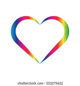 Rainbow spectrum Heart for Valentine's day - the equlization symbol of LGBT