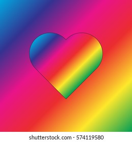 Rainbow spectrum Heart for Valentine's day - the equlization symbol of LGBT