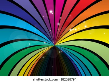 Rainbow spectrum vector color background design illustration - Vector color stripes and glitters background illustration template
