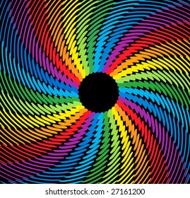 Rainbow Spiral Burst Background (Vector)