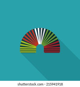 Rainbow spiral flat icon with long shadow,eps10