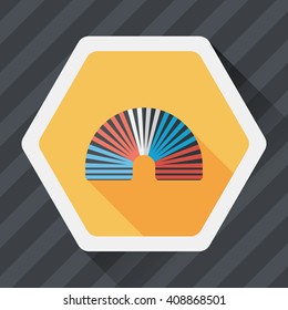 Rainbow spiral flat icon with long shadow,eps10