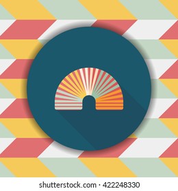 Rainbow spiral flat icon with long shadow,eps10