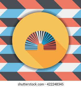 Rainbow spiral flat icon with long shadow,eps10