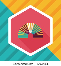 Rainbow spiral flat icon with long shadow,eps10