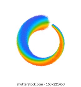 Rainbow spiral isolated on white background. 3d realistic designe.Vector stock illustration.
