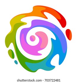 Rainbow spiral on a white background