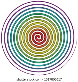 Rainbow spiral Symbol icon illustration with a white background