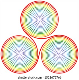 Rainbow spiral Symbol icon illustration with a white background