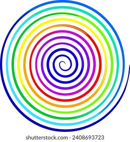 Rainbow spiral with very vivid colors. Fantasy whirlwind with primary colors