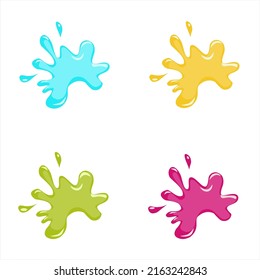 Rainbow splash background. Set of colored spots on a white background. illustration