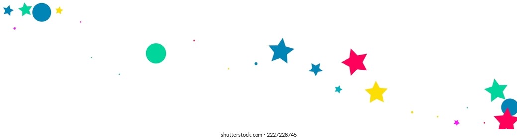 Rainbow Splash Carnival Vector White Panoramic Background. Invitation Shine Wallpaper. Festive Constellation Postcard. Color Rain Flying Pattern.