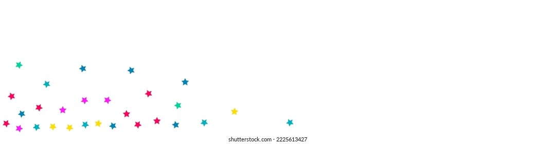 Rainbow Splash Decoration Vector White Panoramic Background. Christmas Dust Texture. Abstract Stars Pattern. Happy Starfall Invitation Design.
