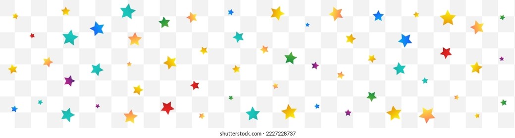 Rainbow Splash Festive Vector Transparent Background Panoramic. Celebrate Confetti Pattern. Invitation Rain Card. Happy Constellation Flying Design.