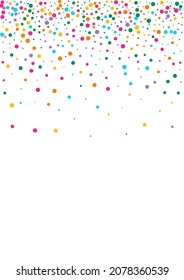 Fondo blanco del vector volador de chispa arcoiris. Invitación divertida a un Shine. Celebra El Fondo Del Polvo. Patrón superior de confeti de color.