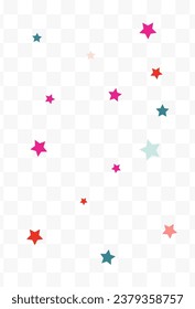 Rainbow Splash Independence Vector Transparent Background. Carnaval Rain Postcard. Abstract Stars Wallpaper. Happy Confetti Celebration Design.