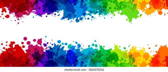 Rainbow splash vector illustration. Horizontal background with copy space