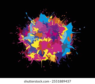 Rainbow splashes of paint stain