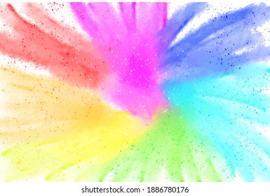 el arcoiris salpica pinturas sobre un fondo blanco. Fondo abstracto para el diseño. Vector.