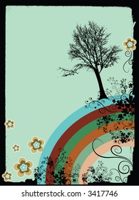 rainbow spring flowers tree
