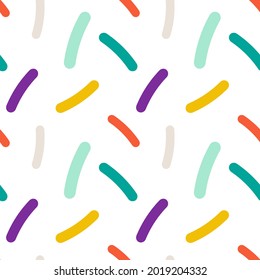 Patrón de salpicaduras de arcoiris. Para productos textiles, aplicación del producto. Dulce y divertido. Ilustración vectorial, diseño plano