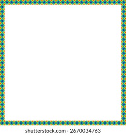 Rainbow square frame geometric colorful border isolated