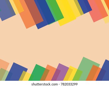Rainbow square and Light orange background