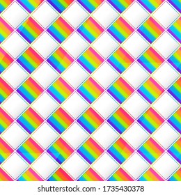 Rainbow square mosaic. Seamless pattern.