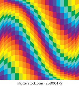Rainbow Square Pattern.