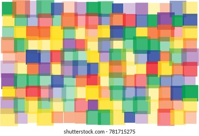 Rainbow square random color and size background