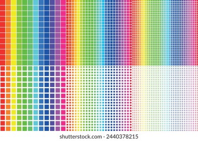 Rainbow square tiles seamless vector seamless pattern cheerful bright funky feel