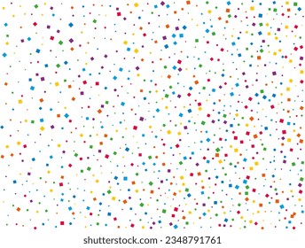 Rainbow Squares Confetti. Confetti celebration, Falling rainbow abstract decoration for party, birthday celebrate, anniversary or event, festive. Festival decor. Vector illustration