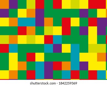 Rainbow squares geometric pattern. Geometric background. Vector illustration