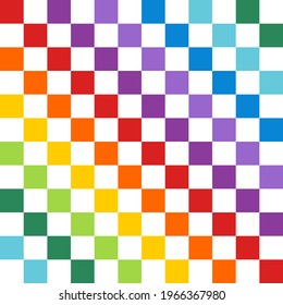 Rainbow Squares, vector background, colorful squares in red orange yellow green blue purple, rainbow colors texture illustration, simple modern design