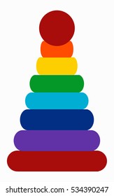 rainbow stacking pyramid 
colorful toy for kids 
Series of children's toys