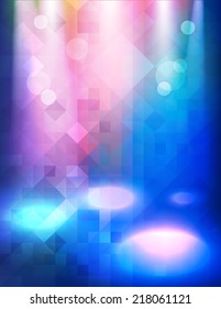 Rainbow Stage / Light Effect / Triangle art/ Vector Background
