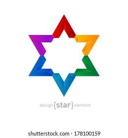 The rainbow Star abstract vector design element