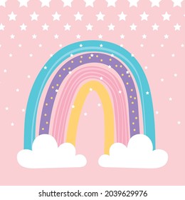 Regenbogenstern und Wolkendekoration