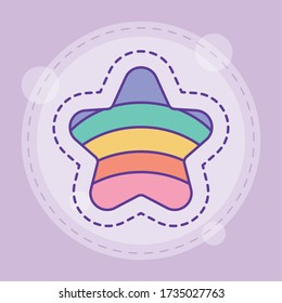 rainbow star design, Night bedtime sky space nature science celestial galaxy and astrology theme Vector illustration