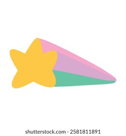 Rainbow star doodle, illustration, simple, minimalist, hand-drawn, playful, clean, cute, aesthetic and friendly